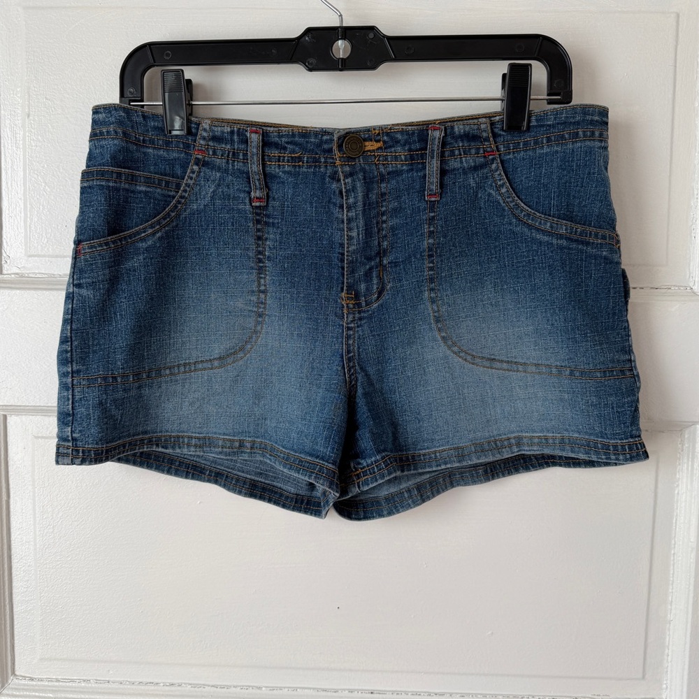 3/$20 π₯ Blue Denim Jean Micro Miniβ Shorts Y2K Cargo Pockets Stretch Streetwear - Picture 10 of 11